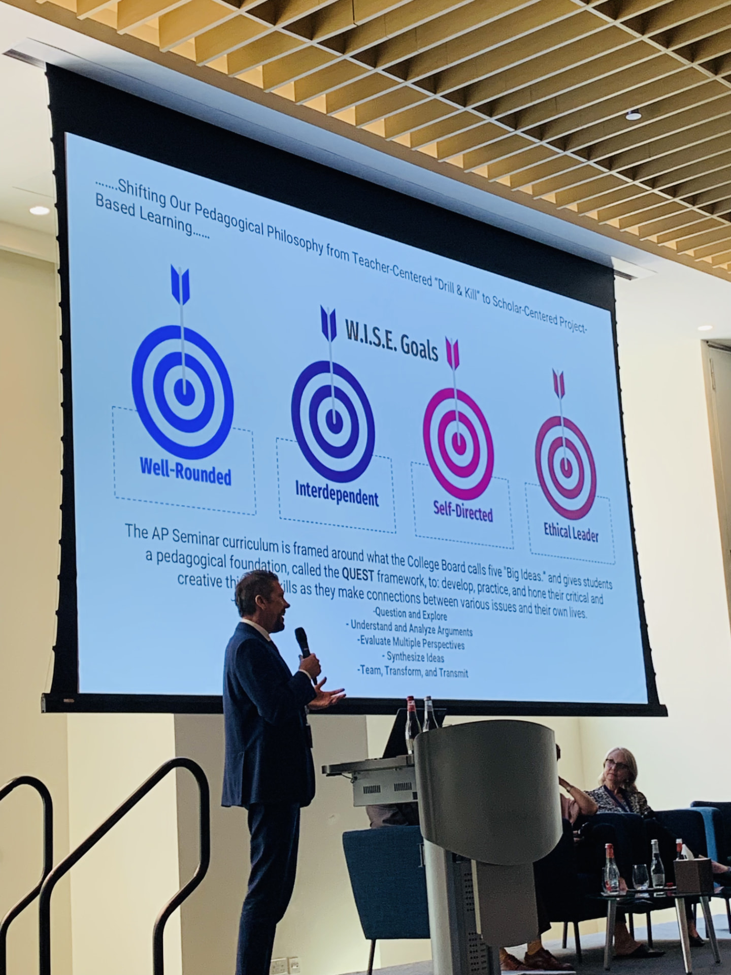 Dr. Wilkens presenting the W.I.S.E. Goals pedagogical framework